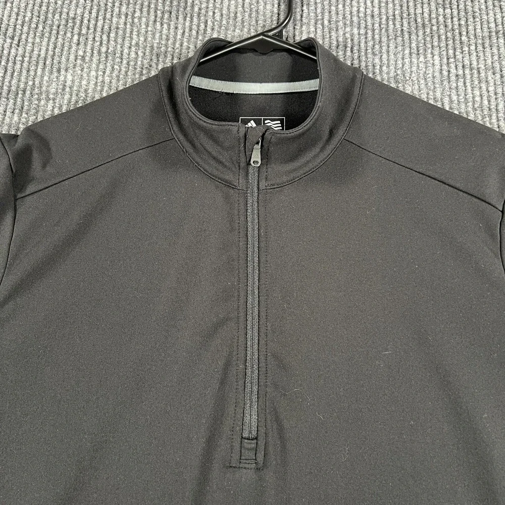Adidas Pullover Mens Small Black Long Sleeve 1/4 Zip Mock Neck Golf Casual